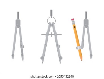  Vector illustration. Compass measuring instrument.