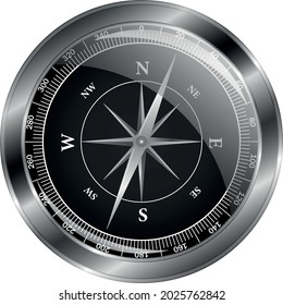 Vector illustration of a compass for orientation on the terrain.