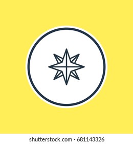 Vector Illustration Of Compass Outline. Beautiful Direction Element Also Can Be Used As Orientation Element.
