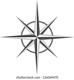 Vector illustration of compass rose