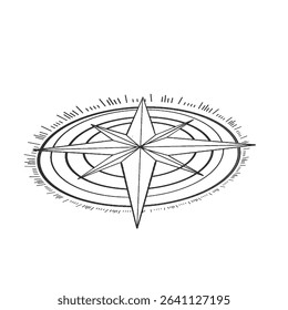 vector illustration of a compass without background