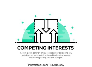 VECTOR ILLUSTRATION AND COMPETING INTERESTS ICON CONCEPT