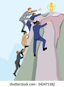 Vector illustration of a competition in the business