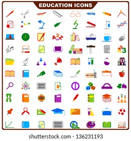 vector illustration of complete set of education icon