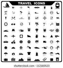 vector illustration of complete set of travel related icon