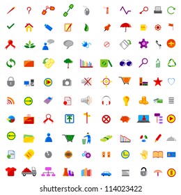 vector illustration of complete set of web and business icon