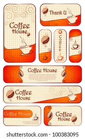 vector illustration of complete template for cafe