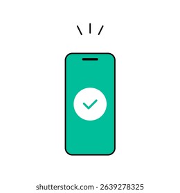 Vector Illustration of Completing a Task or Payment with a Smartphone
