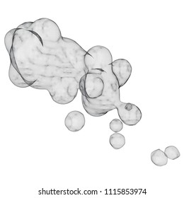 Vector illustration of an complex geometric object on a white background. Abstract three-dimensional wireframe structure. Futuristic techno concept. Creative backdrop consisting of a liquid shapes.