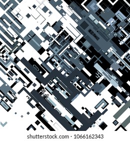 Vector illustration of a complex pixel pattern reminiscent of a maze. Abstract geometric background