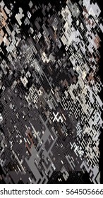 Vector illustration of a complex pixel pattern reminiscent of a maze. Abstract geometric background
