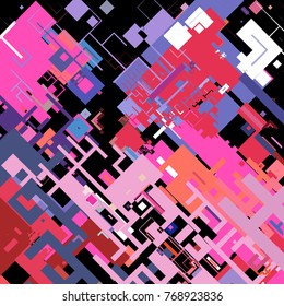 Vector illustration of a complex pixel pattern reminiscent of a maze. Abstract geometric background
