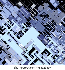 Vector illustration of a complex pixel pattern reminiscent of a maze. Abstract geometric background
