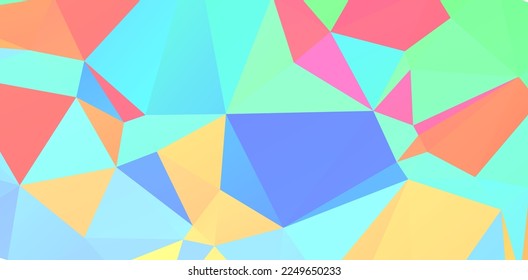 Vector illustration of a complex polygonal surface. Creative background in a low poly style. Crumpled colorful backdrop consisting of triangles of different sizes and colors.
