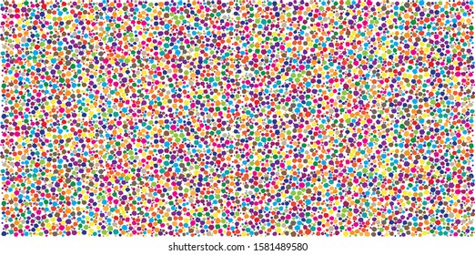 Vector illustration of complex random colored and random sized micro plastic beads. Environmental global pollution problem. 