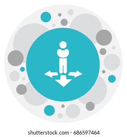 Vector Illustration Of Complex Symbol On Decision Making Icon. Premium Quality Isolated Finding Solution Element In Trendy Flat Style.