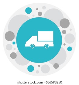 Vector Illustration Of Complex Symbol On Lorry Icon. Premium Quality Isolated Van Element In Trendy Flat Style.