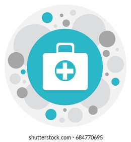 Vector Illustration Of Complicated Symbol On Medical Case Icon. Premium Quality Isolated First Aid Box Element In Trendy Flat Style.