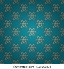 Vector illustration. Composed of red, blue and magenta abstract elements. Mandalas kaleidoscope seamless pattern. Useful as design element for texture and artistic compositions.