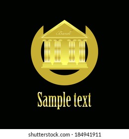 Vector illustration of The composition of gold color on a black background