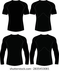 Vector illustration of compression rash guard shirt sports mockup design