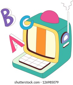 Uma ilustração vetorial de um computador