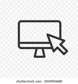 Vector illustration of computer icon in dark color and transparent background(png).