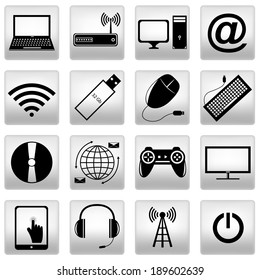  Vector illustration of computer icons set. Web and apps.