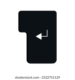 Vector illustration of computer keyboard enter key, curved arrow icon on button.