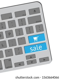 Vector illustration of computer keyboard sale button