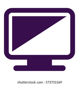 Vector Illustration Of Computer Monitor Icon In Purple
