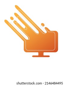 Vector Illustration Of A Computer Monitor Logo Template.