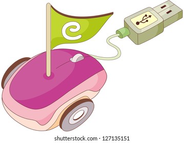 A vector illustration of a computer mouse