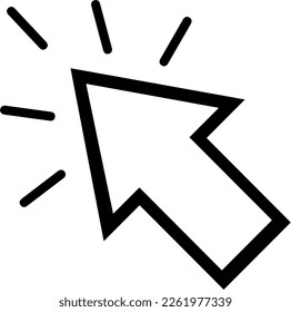 vector illustration of computer mouse cursor with arrow shape clicking