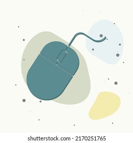 Vector illustration of computer mouse on multicolored background. Layers grouped for easy editing illustration. For your design.