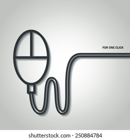 Vector Illustration of Computer Mouse Outline for Design, Website, Background, Banner. Logo of Computer Repair or Office Element Template