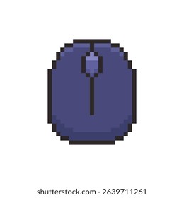Vector Illustration of Computer Mouse with Pixel Art Design, perfect for game assets themed designs