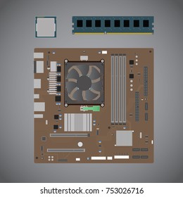 vector illustration of computer parts
