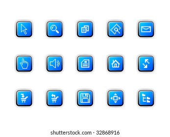 Vector illustration of computer pixel icons.