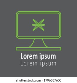 vector illustration of computer and power