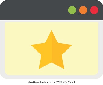 Vector illustration of a computer program with a star. Favorites.