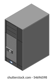 Vector illustration of computer server box