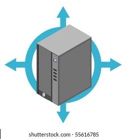 Vector illustration of computer server box
