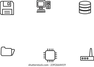 Vector illustration of computer, sim,file symbol icon