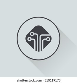 vector illustration of computer technology modern icon