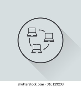 vector illustration of computer technology modern icon
