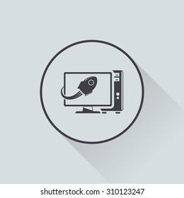 vector illustration of computer technology modern icon