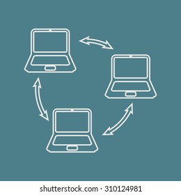 vector illustration of computer technology modern icon