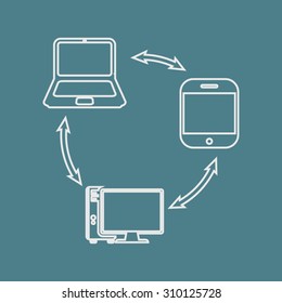 vector illustration of computer technology modern icon
