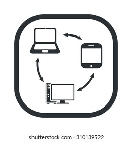 vector illustration of computer technology modern icon